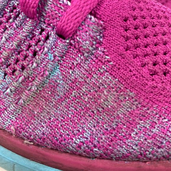 Nike Free 4.0 Flyknit - Women's Sz 7 - Fuchsia Flash Clearwater Shoes 631050-501 - Picture 5 of 12